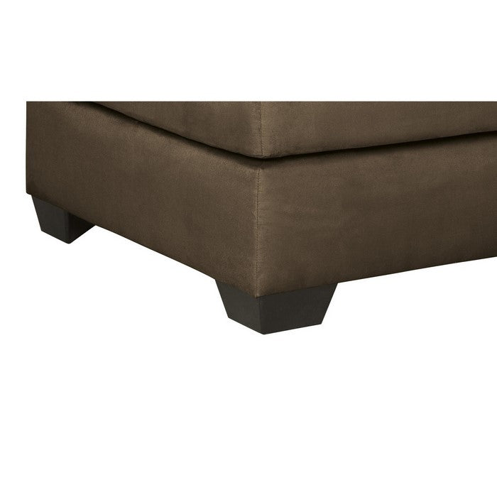 Square Fabric Upholstered Oversized Accent Ottoman, Dark Brown