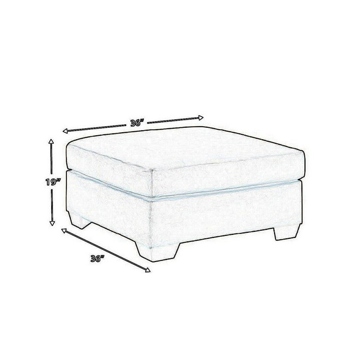 Square Fabric Upholstered Oversized Accent Ottoman, Dark Brown