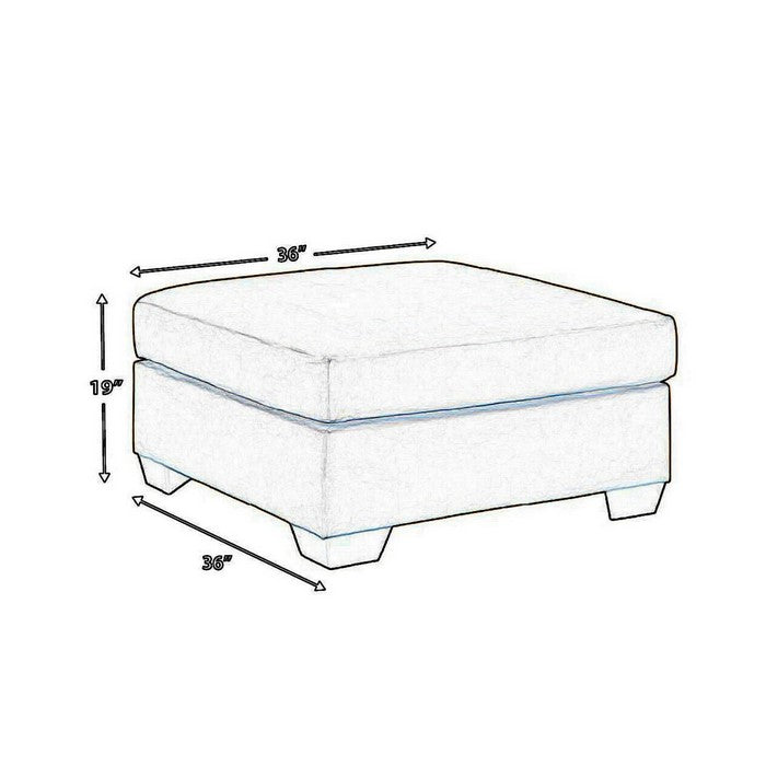 Square Fabric Upholstered Oversized Accent Ottoman, Light Brown