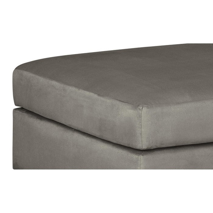 Square Fabric Upholstered Oversized Accent Ottoman with Block Legs, Gray
