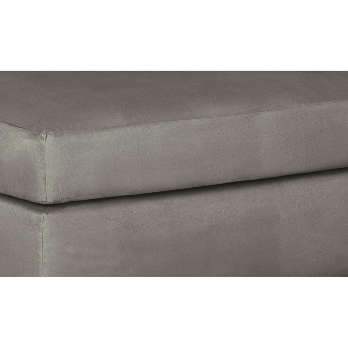 Square Fabric Upholstered Oversized Accent Ottoman with Block Legs, Gray