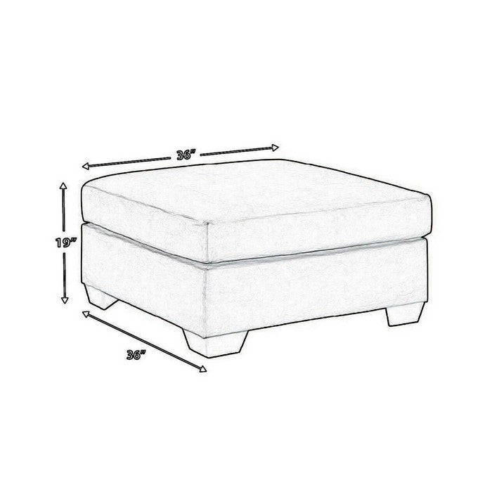 Square Fabric Upholstered Oversized Accent Ottoman with Block Legs, Gray