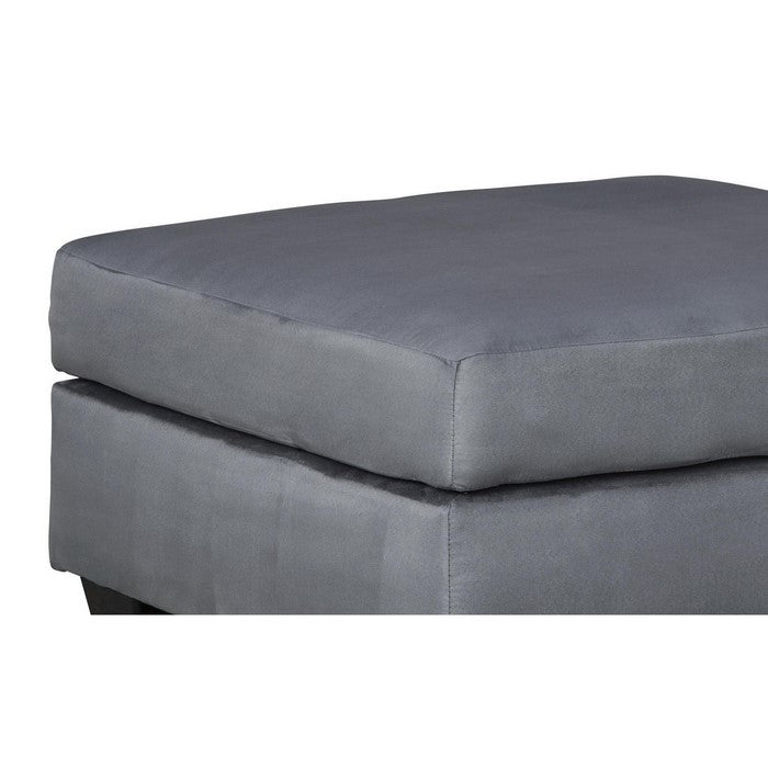 Square Fabric Upholstered Oversized Accent Ottoman, Steel Gray