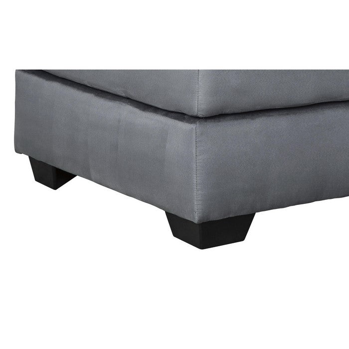 Square Fabric Upholstered Oversized Accent Ottoman, Steel Gray