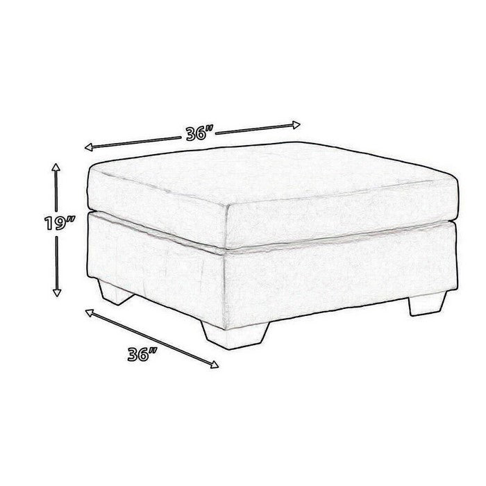 Square Fabric Upholstered Oversized Accent Ottoman, Steel Gray