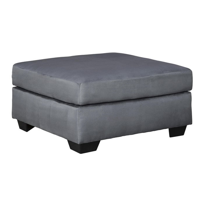Square Fabric Upholstered Oversized Accent Ottoman, Steel Gray