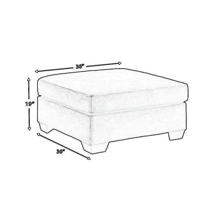 Square Fabric Upholstered Oversized Accent Ottoman with Block Legs, Black