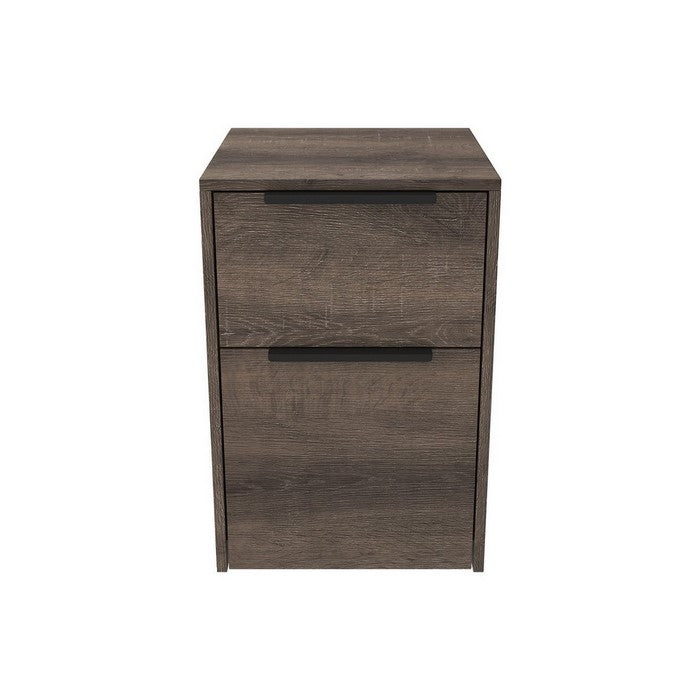 Two Tone Wooden File Cabinet with 2 File Drawers, Brown