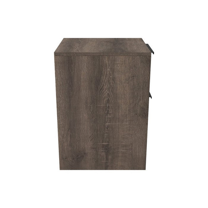 Two Tone Wooden File Cabinet with 2 File Drawers, Brown