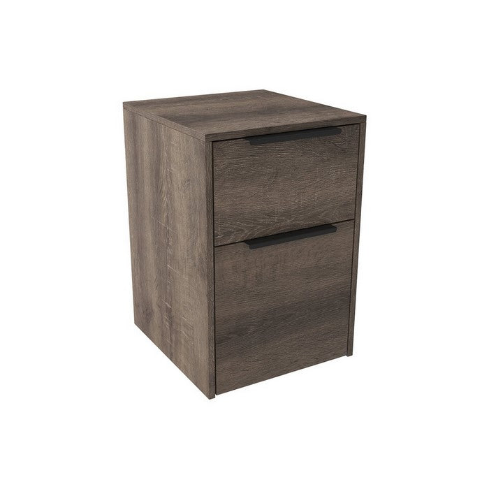 Two Tone Wooden File Cabinet with 2 File Drawers, Brown