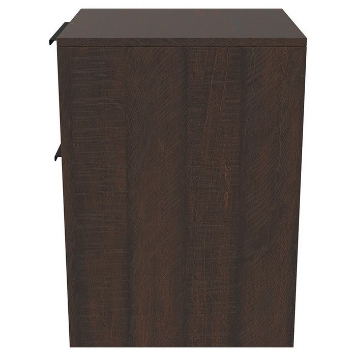 Two Tone Wooden File Cabinet with 2 File Drawers, Dark Brown