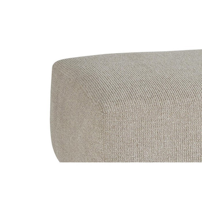 Square Textured Fabric Upholstered Oversized Accent Ottoman, Taupe Brown