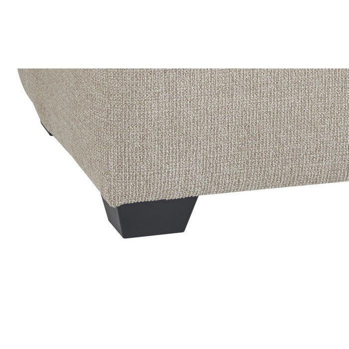 Square Textured Fabric Upholstered Oversized Accent Ottoman, Taupe Brown