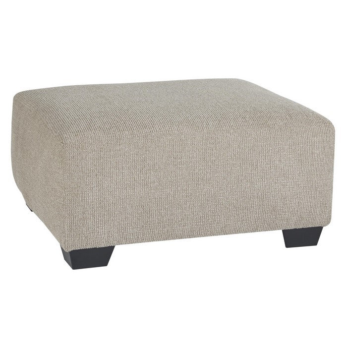 Square Textured Fabric Upholstered Oversized Accent Ottoman, Taupe Brown