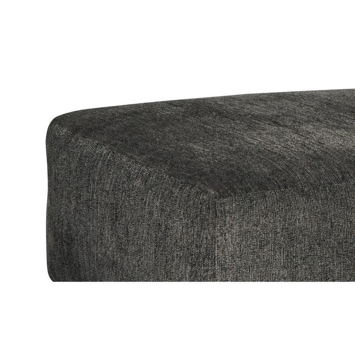 Square Textured Fabric Upholstered Oversized Accent Ottoman, Dark Gray
