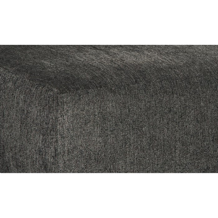 Square Textured Fabric Upholstered Oversized Accent Ottoman, Dark Gray