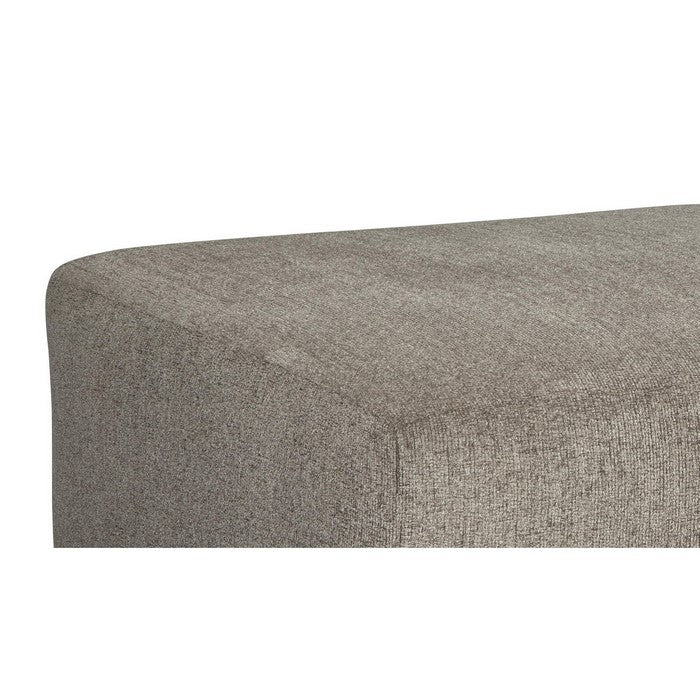 Square Textured Fabric Upholstered Oversized Accent Ottoman, Light Gray