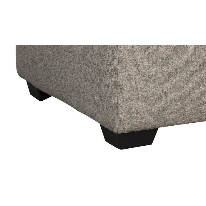 Square Textured Fabric Upholstered Oversized Accent Ottoman, Light Gray
