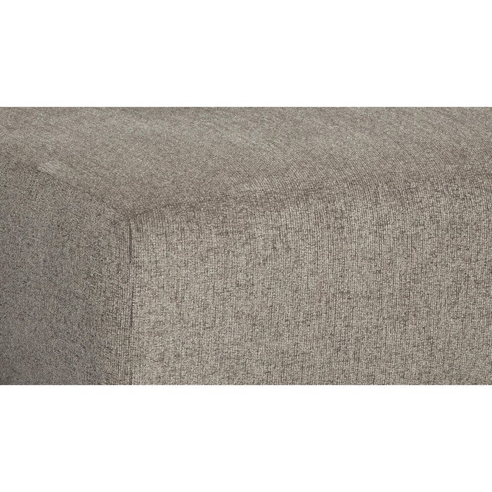 Square Textured Fabric Upholstered Oversized Accent Ottoman, Light Gray