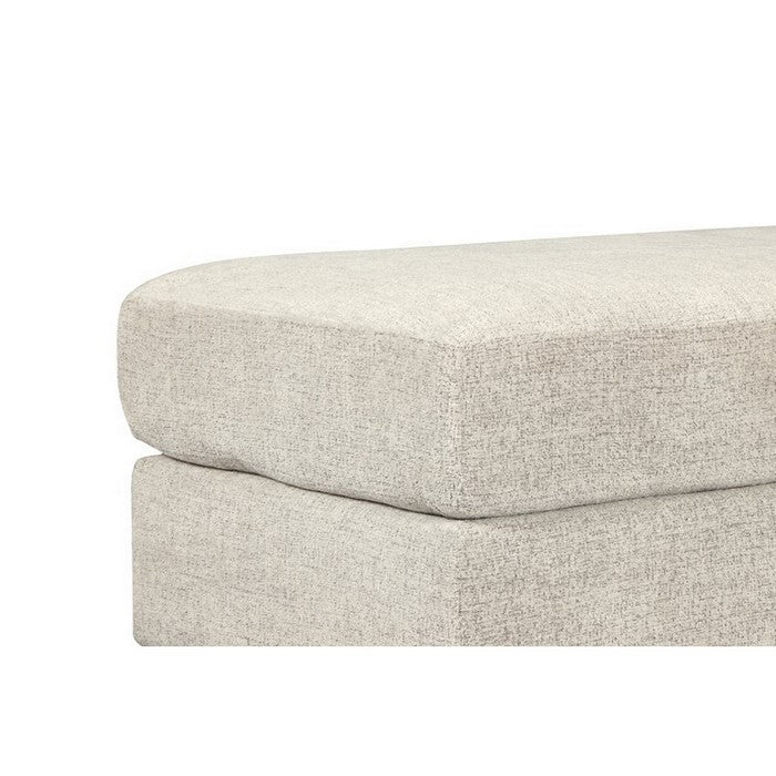 Rectangular Fabric Upholstered Oversized Accent Ottoman, Light Gray