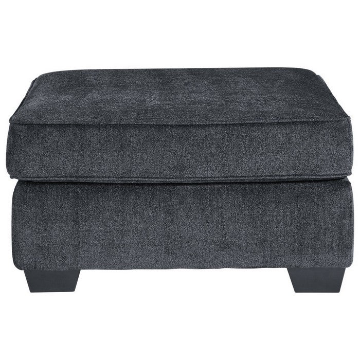 Square Fabric Upholstered Oversized Accent Ottoman, Charcoal Gray