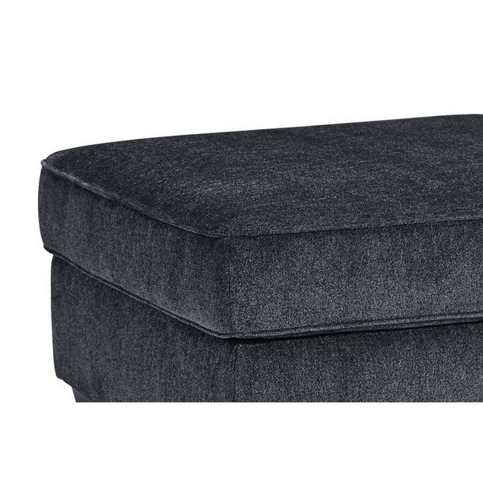 Square Fabric Upholstered Oversized Accent Ottoman, Charcoal Gray
