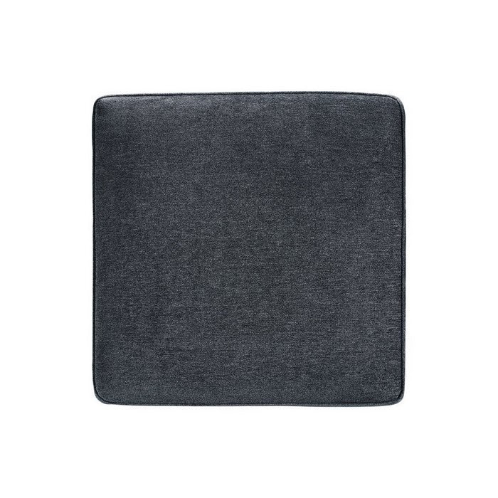 Square Fabric Upholstered Oversized Accent Ottoman, Charcoal Gray