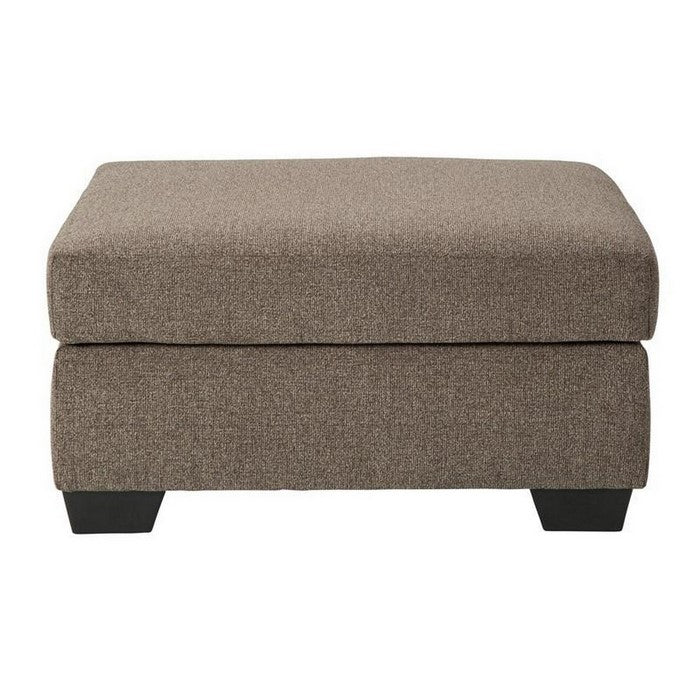 Square Fabric Upholstered Wooden Frame Oversized Accent Ottoman, Gray