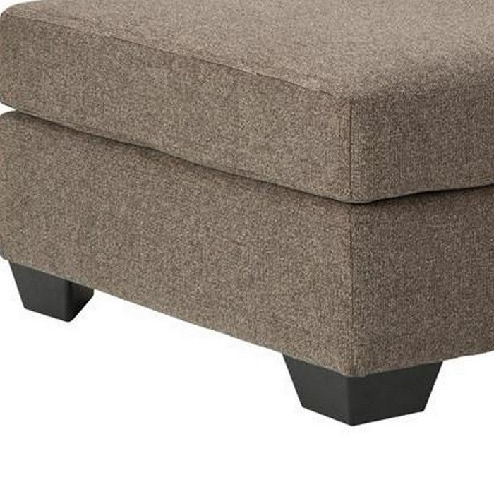 Square Fabric Upholstered Wooden Frame Oversized Accent Ottoman, Gray