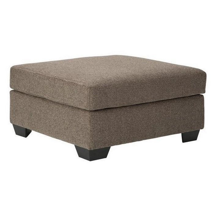 Square Fabric Upholstered Wooden Frame Oversized Accent Ottoman, Gray