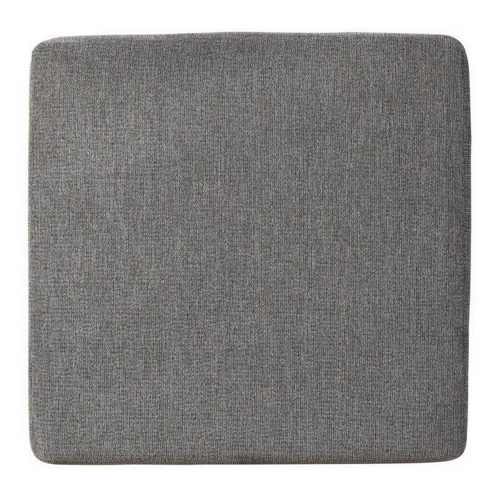 Square Textured Fabric Upholstered Oversized Accent Ottoman, Gray