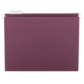 Smead Hanging File Folder with Tab, 1/5-Cut Adjustable Tab, Letter Size, Maroon, 25 per Box (64073)