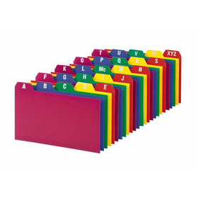 Oxford Poly Index Card Guide Set, 3 x 5 Inches, A-Z, 1/5 Inch Cut Tabs, Assorted Colors, 25 per Set (73153)