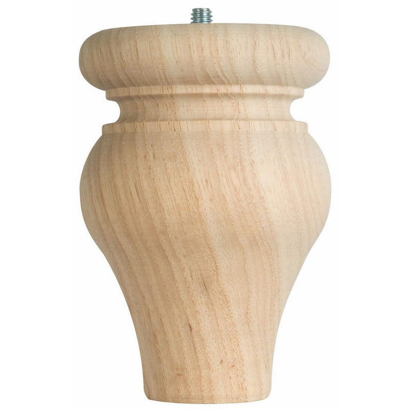Waddell 2738 Tulip Hardwood Bun Foot, 3-1/4" x 4-3/4"