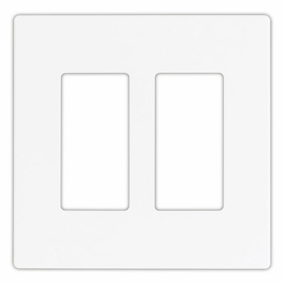 Eaton 9522WS ASPIRE Screwless Wallplate, 2-Gang, White Satin
