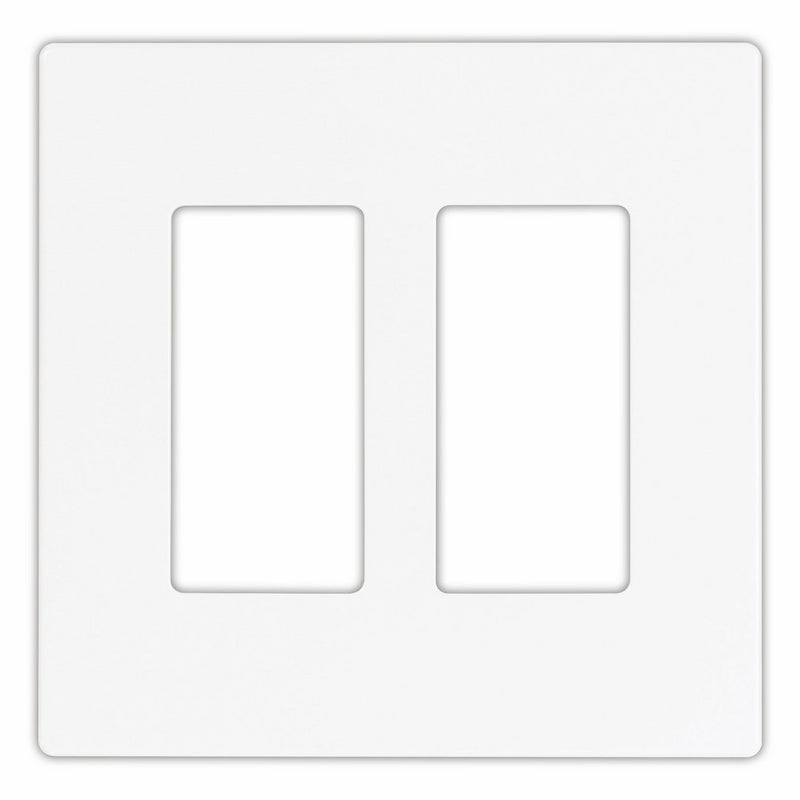Eaton 9522WS ASPIRE Screwless Wallplate, 2-Gang, White Satin