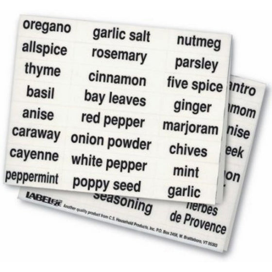 Kitchen Spice Labels (Black) by Labeleze