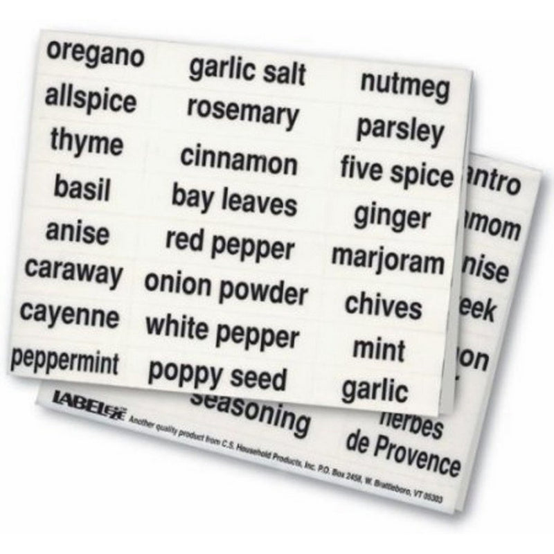 Kitchen Spice Labels (Black) by Labeleze