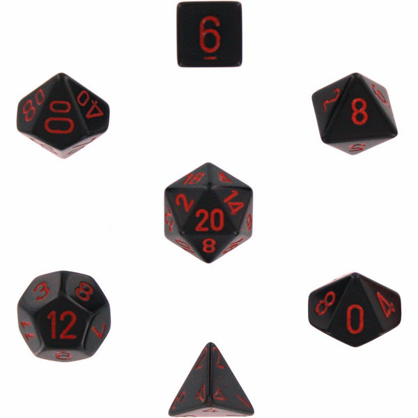 Chessex Dice Sets: Opaque Black w Red - 16mm Six Sided Die (12) Block of Dice