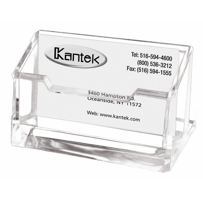 Kantek Acrylic Business Card Holder, Fits 80 Business Cards, Clear, 4 x 1 7/8 x 2 Inches (AD30)