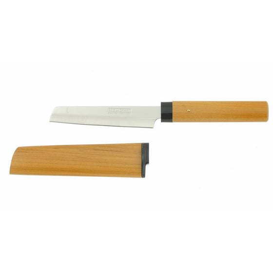 Kotobuki Cheese Knife with Wood Cover, Brown