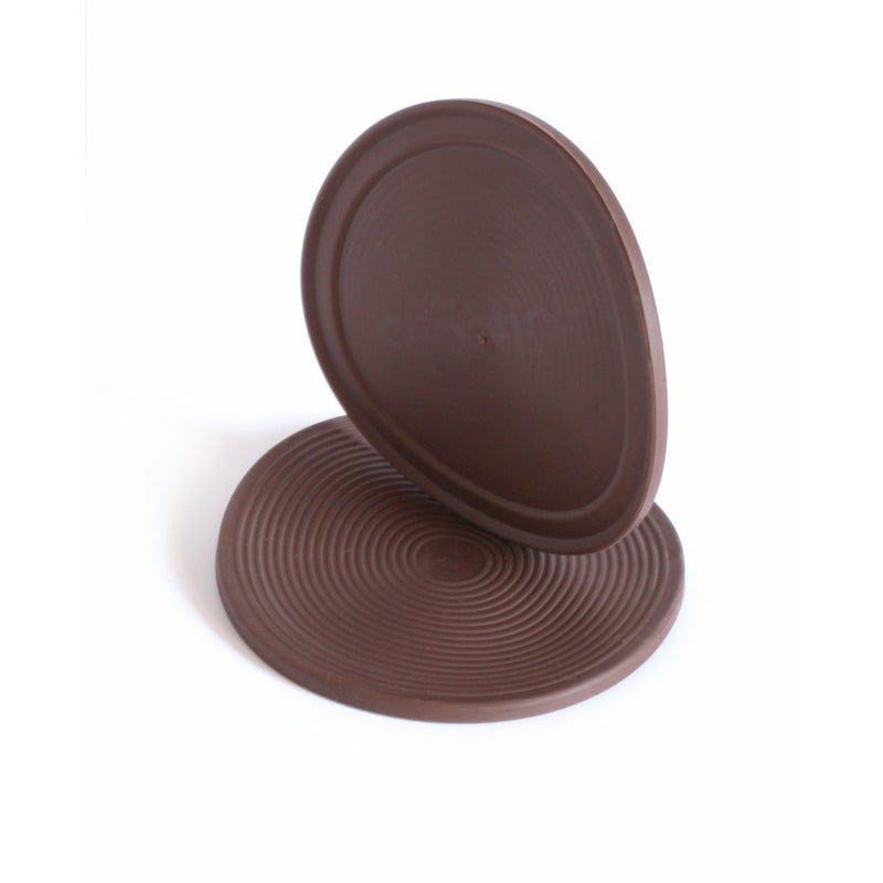 Slipstick CB885 3-1/2 Inch Large Non Slip Rubber Floor Surface Protector Pads (Set of 4 Grippers) Round - Chocolate Brown