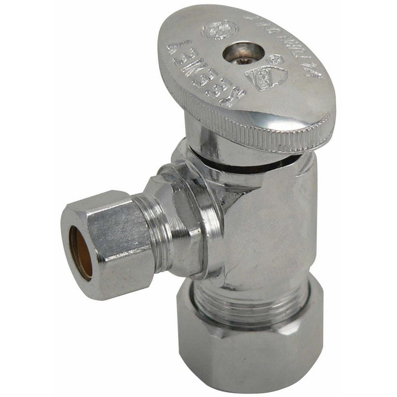 Keeney 2622PCLF 5/8-Inch O.D. by 3/8-Inch O.D. Lead Free Quarter Turn Angle Valve, Chrome
