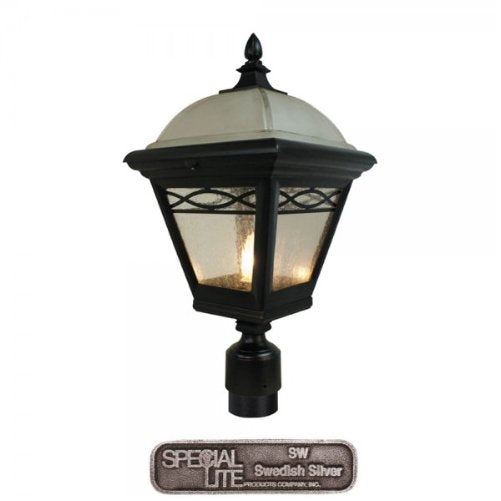 Brentwood Outdoor Post Lantern Size: Medium, Finish: Swedish Silver
