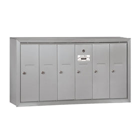 Salsbury Industries 3506ASU Surface Mounted Vertical Mailbox with 6 Doors and USPS Access, Aluminum