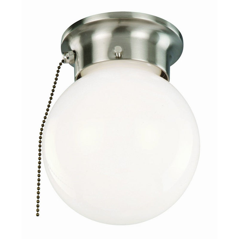 Design House 519272 1 Light Ceiling Light with Pull Chain, Satin Nickel