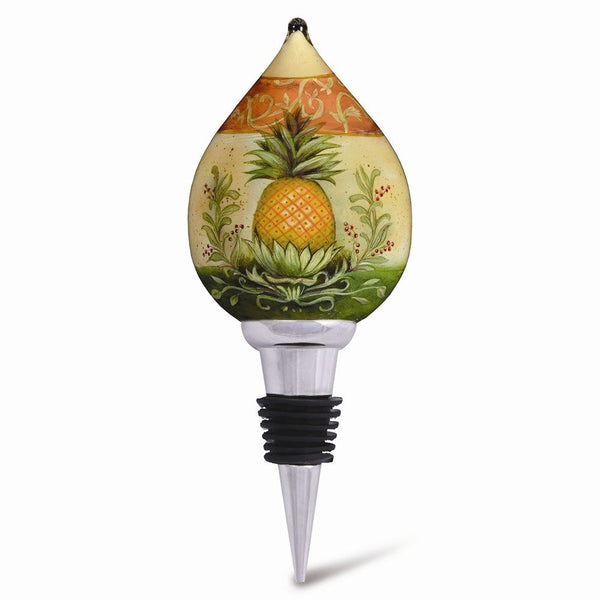 Ne'Qwa 7000129 Art, Welcome Pineapple, Artist Susan Winget, Wine Stopper, 7000129