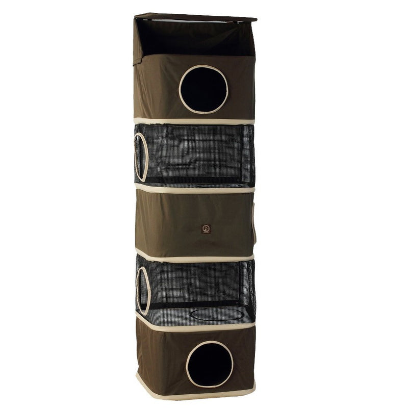One for Pets 5-Storey All in One Portable Cat Activity Tower, Olive