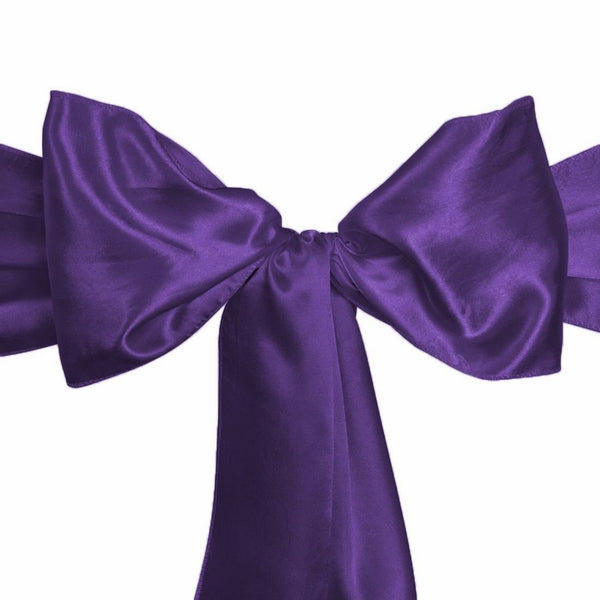 LinenTablecloth Satin Sash (10-Piece) Purple