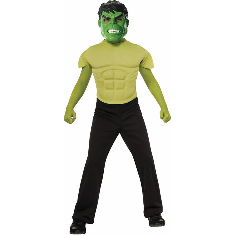 Marvel Avengers Assemble Incredible Hulk Muscle-Chest Costume Shirt with Mask